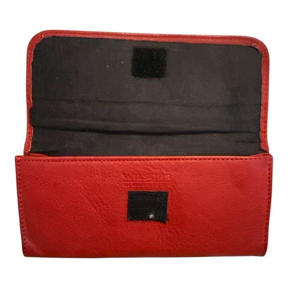 🧡 5 for $25 🧡 WILSONS LEATHER Elegant Red Leather Clutch - Picture 4 of 4
